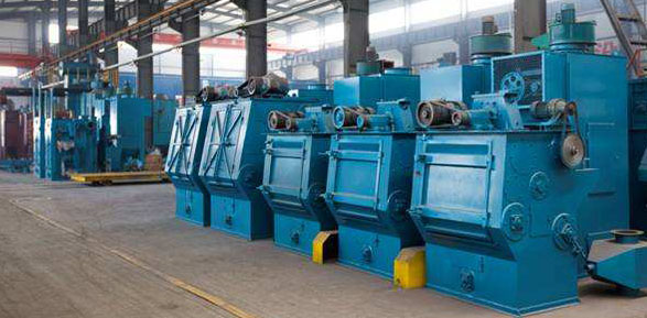 履帶式拋丸機車間現(xiàn)場圖 履帶式拋丸機車間現(xiàn)場圖