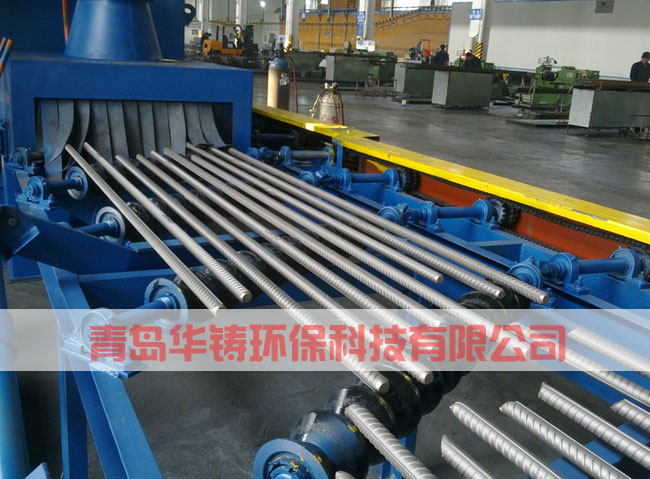 螺紋鋼筋拋丸機除銹設備現場圖 螺紋鋼筋拋丸機除銹設備現場圖